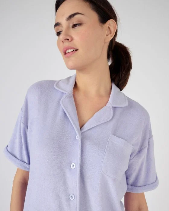Pyjashort boutonné à manches courtes maille souple