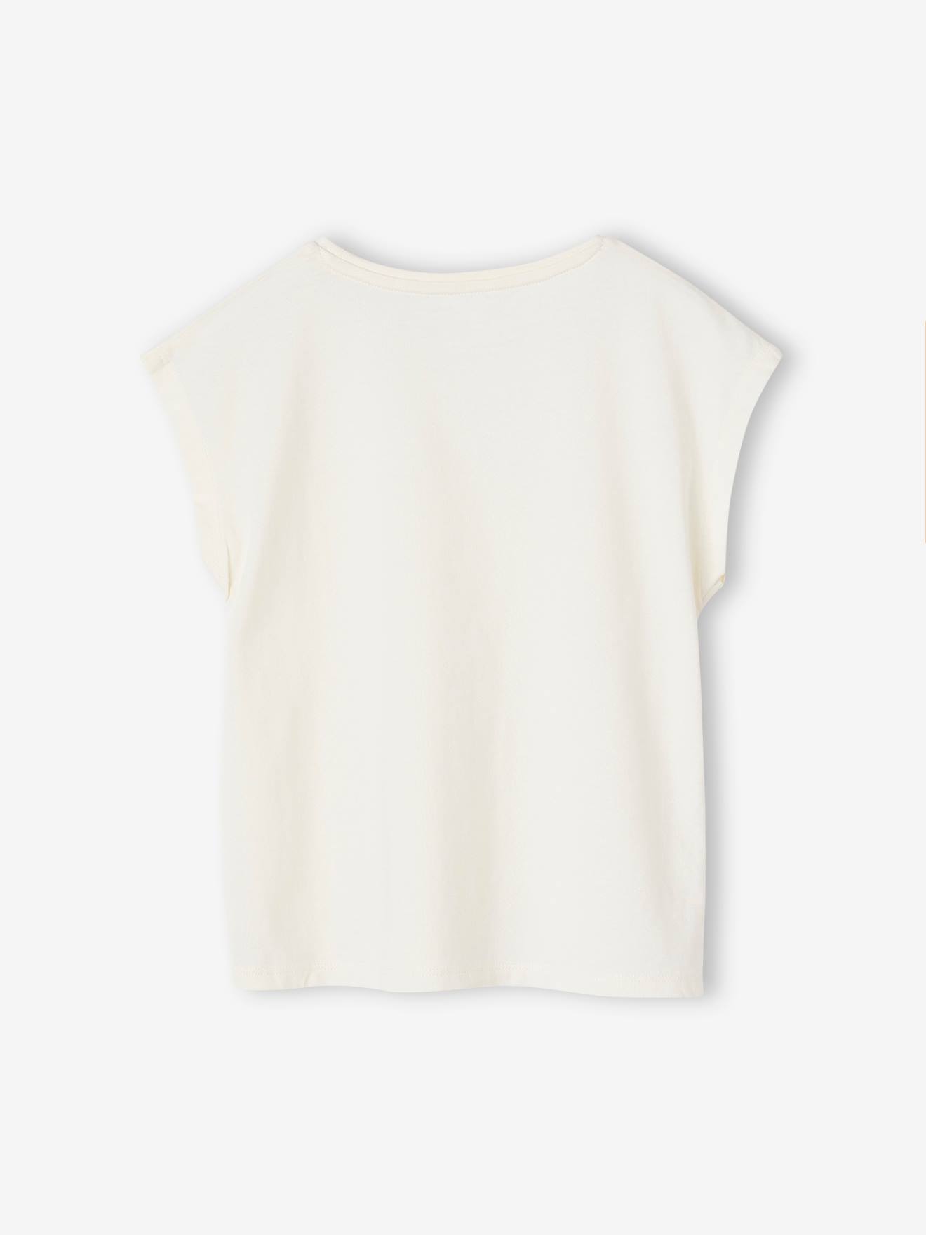 Vertbaudet Mädchen T-Shirt BASIC, personalisierbar Oeko-Tex - wollweiß