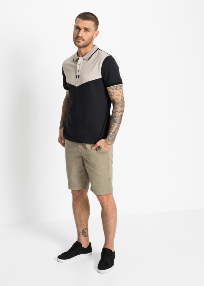 Stretch-Chino-Bermuda mit Gürtel, Regular Fit