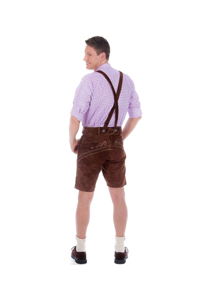 Edelnice Lederhose in dunkelbraun günstig kaufen