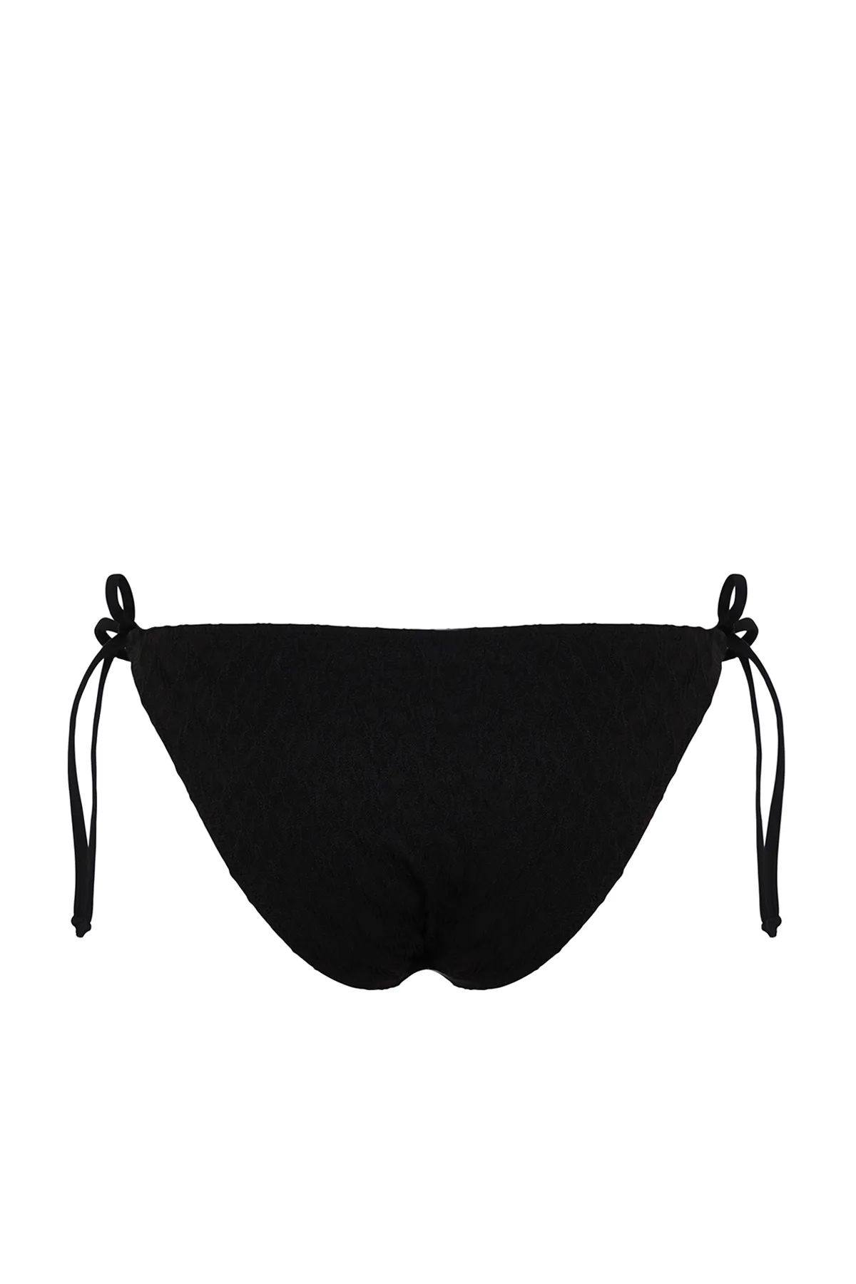 Trendyol Collection  Schwarze gebundene strukturierte reguläre Bikinihose TBESS23BA00250