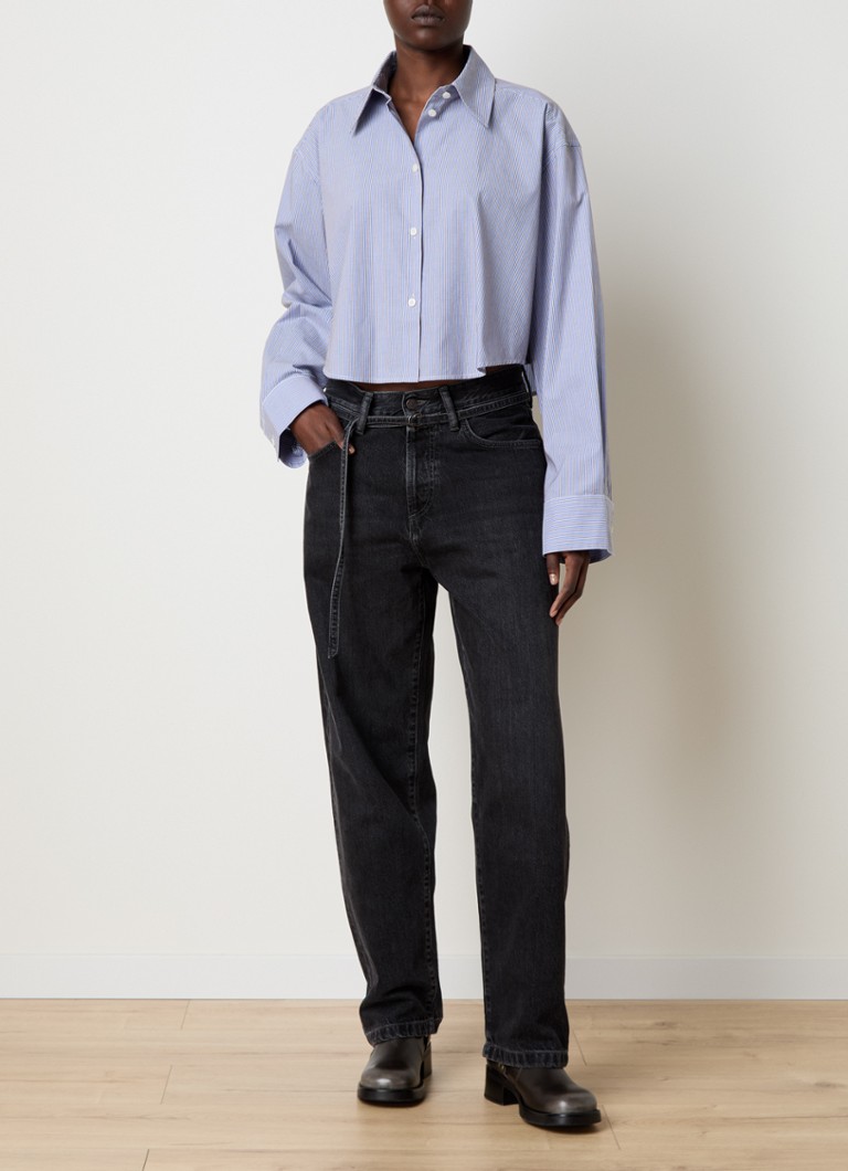 Skraćena bluza Acne Studios s prugastim printom i logotipom