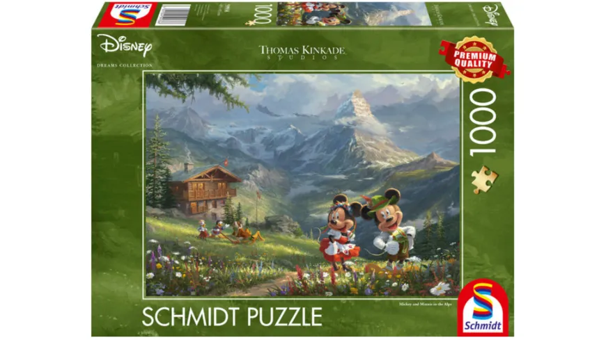 Schmidt Spiele - Erwachsenenpuzzle - Mickey & Minnie in den Alpen,  1000 Teile