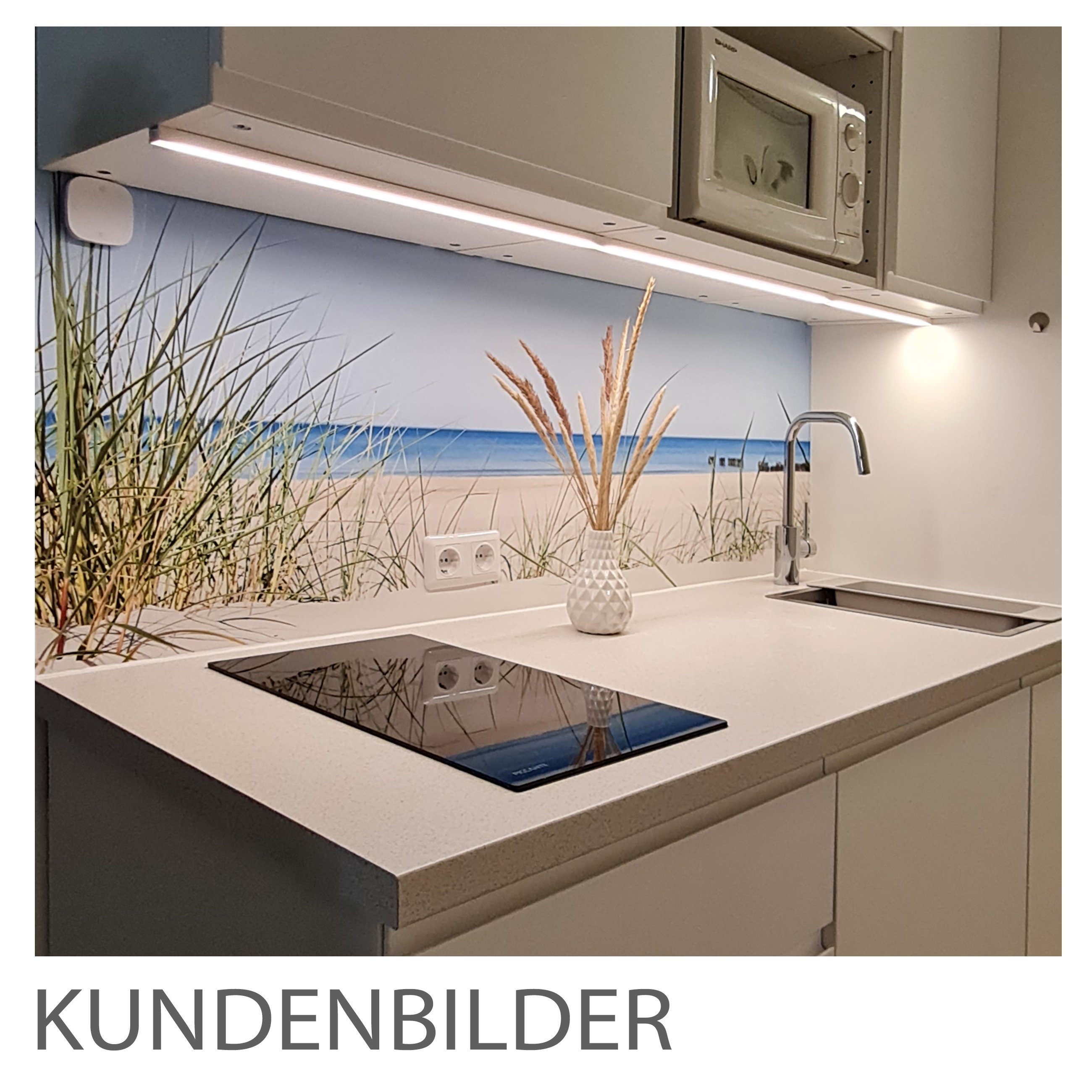 Stickerprofis Küchenrückwand DÜNENBLICK, (Premium), 1,5mm, selbstklebend, hält auf besonders vielen Öberflächen