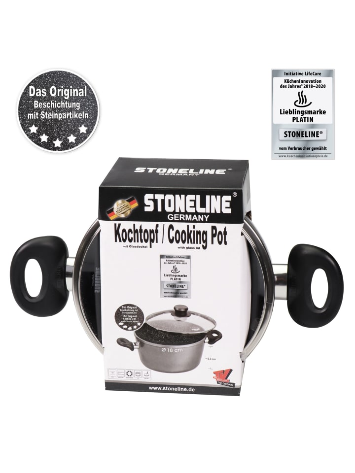 Stoneline Kochtopf | mit Deckel in Anthrazit | 18cm günstig kaufen Ø 18 cm