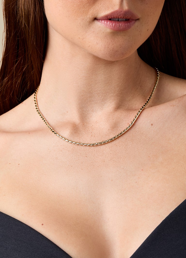 Diamond Point Yellow gold link necklace Timeless Treasures 45 cm