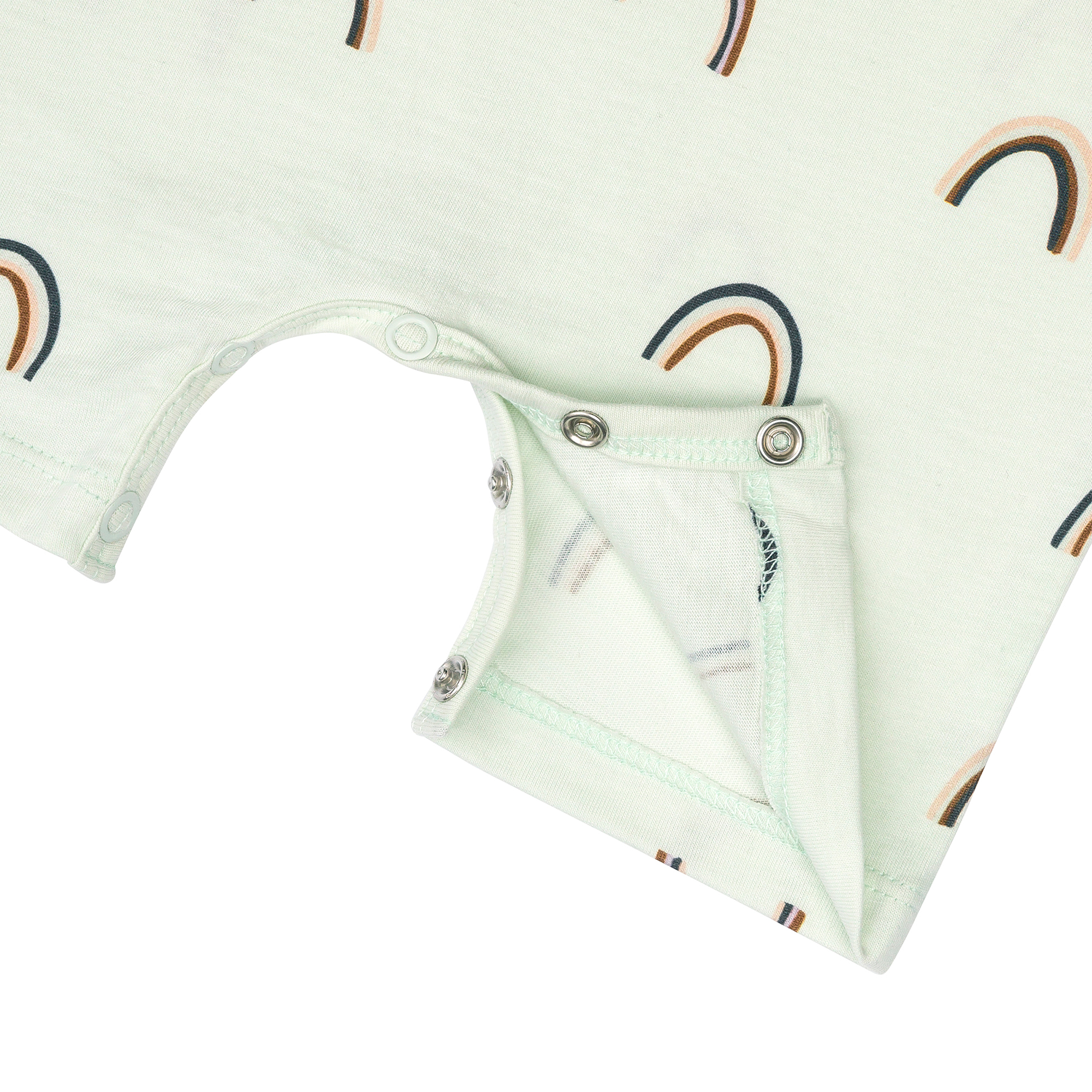 Baby Jumpsuit - Bio Baumwolle, Regenbogen, Mint