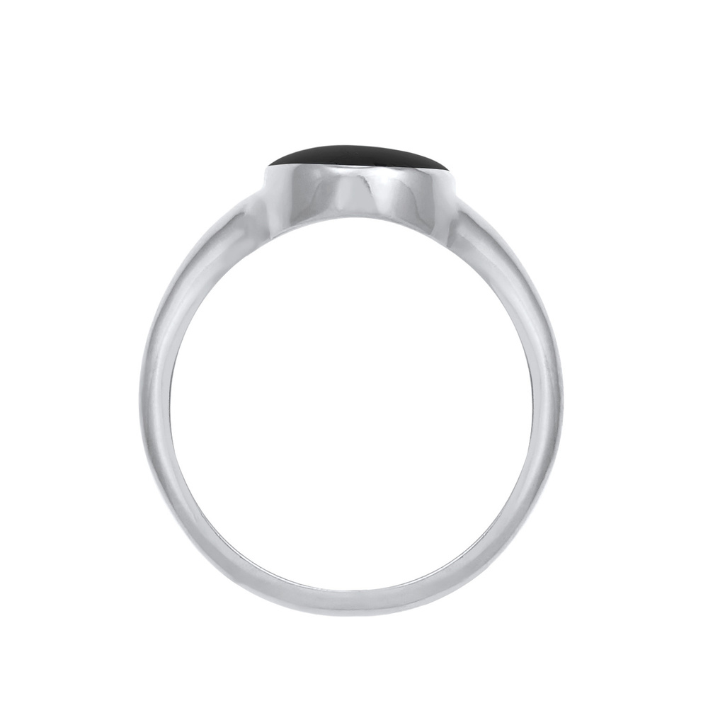 Elli Elli Bague Bague Signet pour Femme Ovale Classique avec Émail en Argent Sterling  Bague