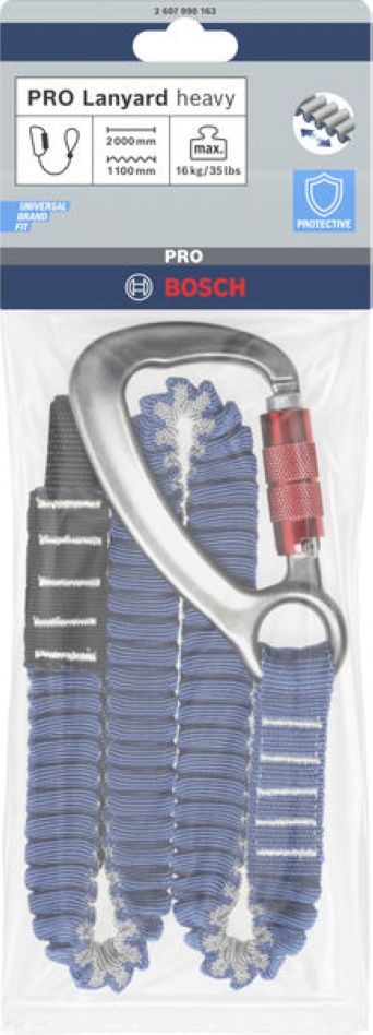 Bosch Blue Accessories 2607990163 PRO Kraftig snor 16 kg 1 x karabinhage og 1 x løkke med flad snor