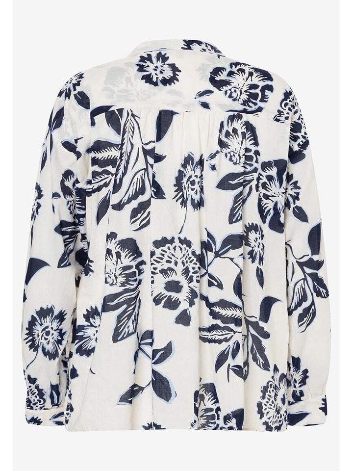 More & More Bluse in Weiß/ Dunkelblau günstig kaufen