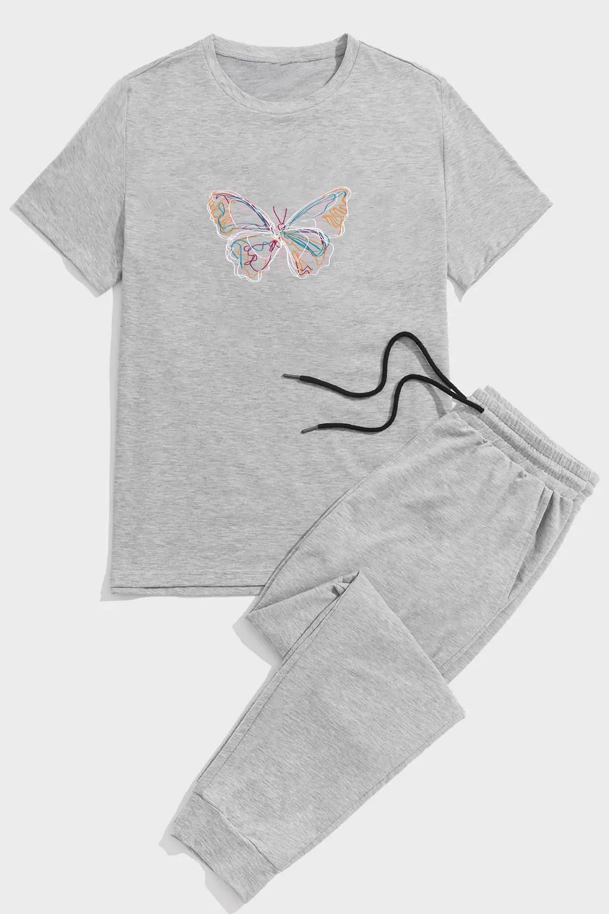 uyguntarz  Unisex-Schmetterlings-2-teiliges Trainingsanzug-Set