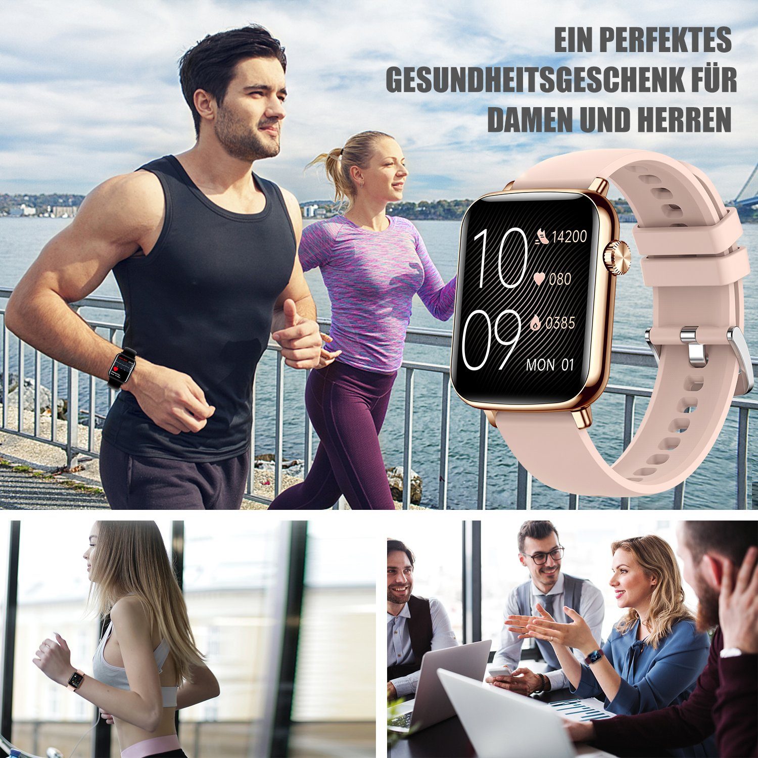 Mutoy Smartwatch, Smartwatch Damen mit Telefonfunktion Uhren Herren Smartwatch (1,81