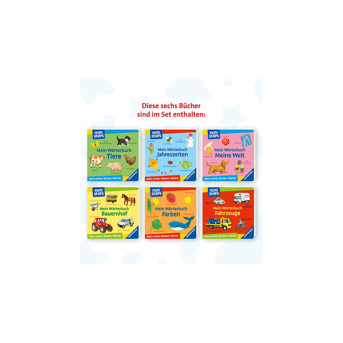 ministeps® Mein erster Bücher-Würfel: Meine ersten Wörter (Bücher-Set)