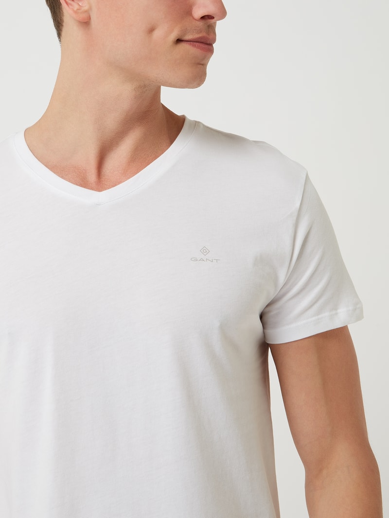 T-Shirt im 2er-Pack mit Brand-Schriftzug in weiß