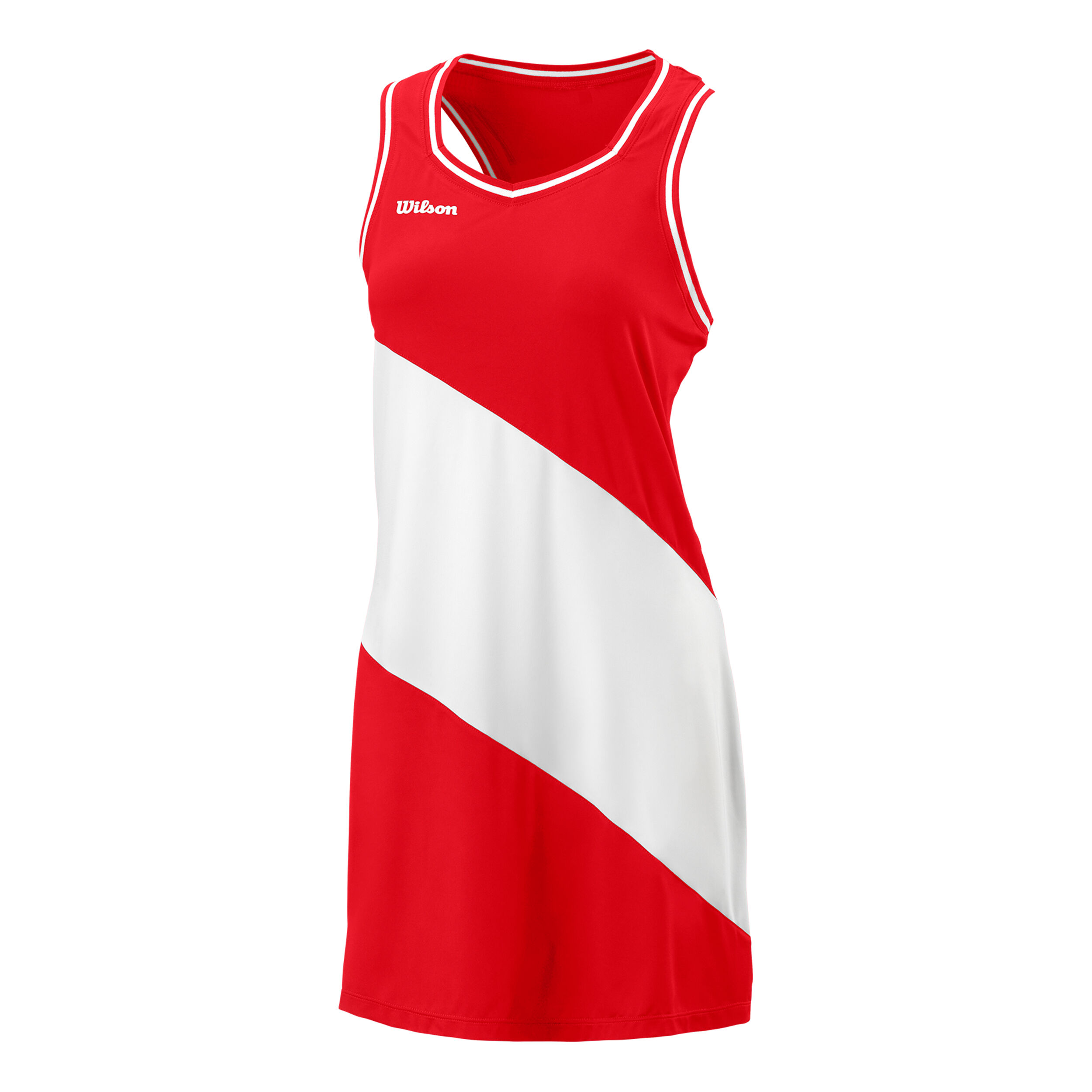 Team II Kleid Damen - Rot, Weiß