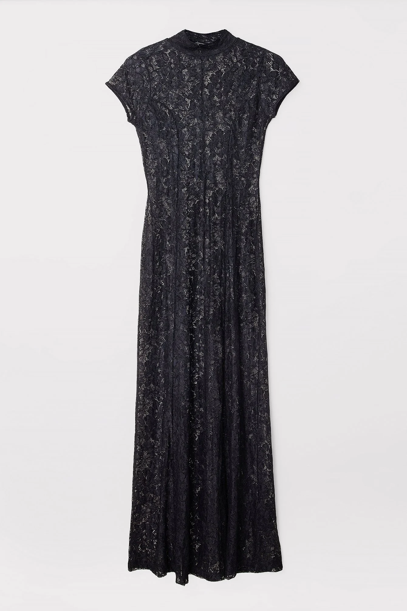 Kurzärmeliges Maxikleid mit Spitze