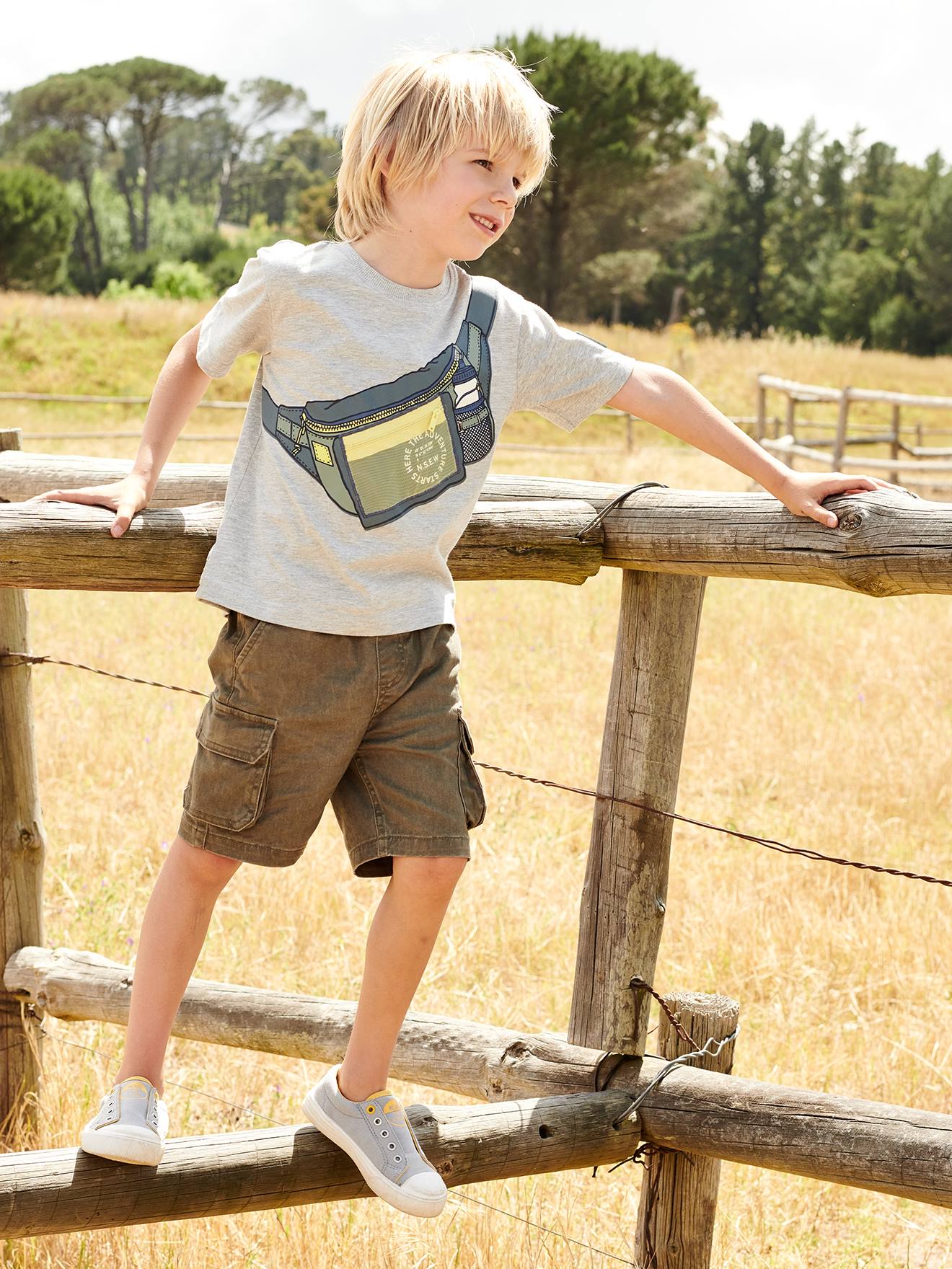 Vertbaudet Jungen Cargoshorts mit Dehnbund - beige