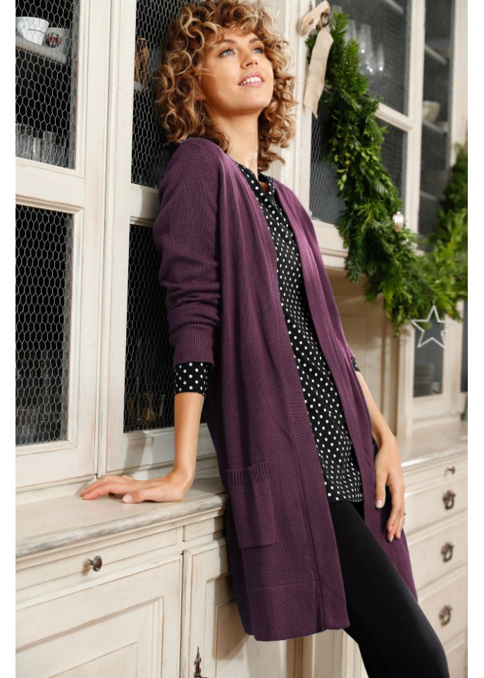 Longstrickjacke, Langarm