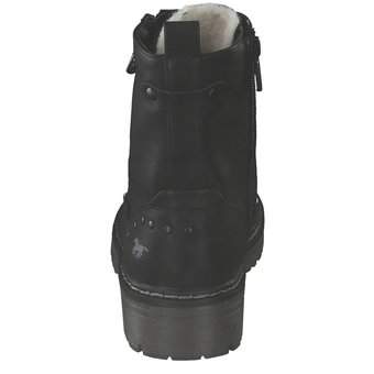 Mustang Schnür Boots in schwarz