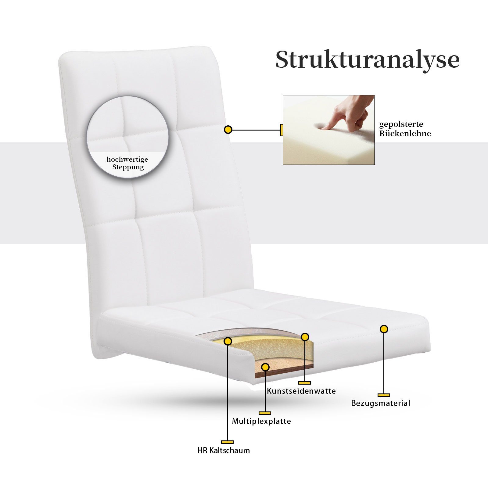B&D home Freischwinger Freischwinger OLE (4er Set, 4 St), kippsicher, gepolstert