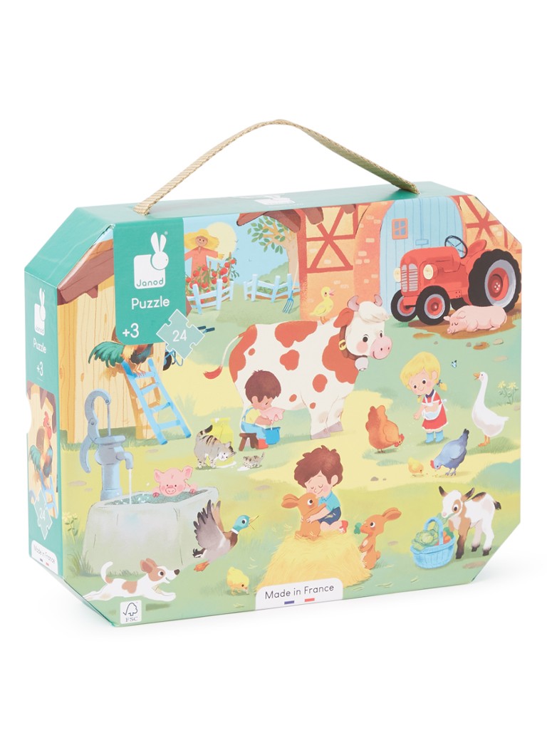 Puzzle Janod „O zi la fermă”, 24 de piese