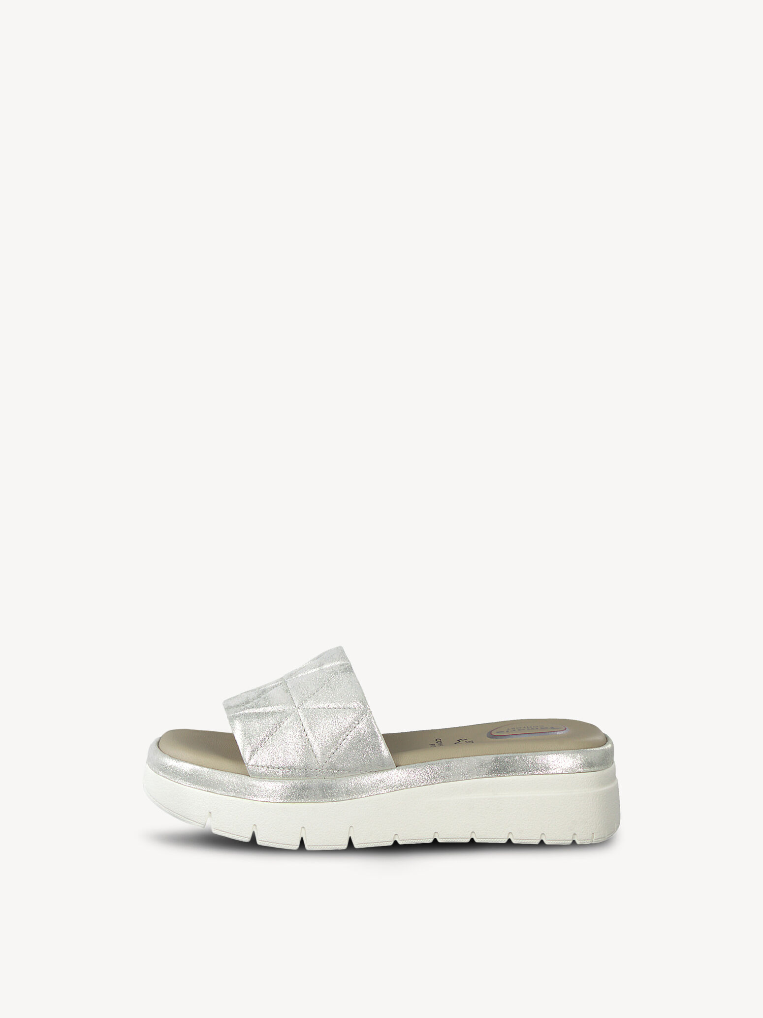 Mule en cuir - métallique
