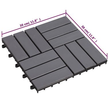 Teppichboden Terrassenfliesen 10 Stk. Grau 30×30 cm Massivholz Akazie, vidaXL, Höhe: 240 mm