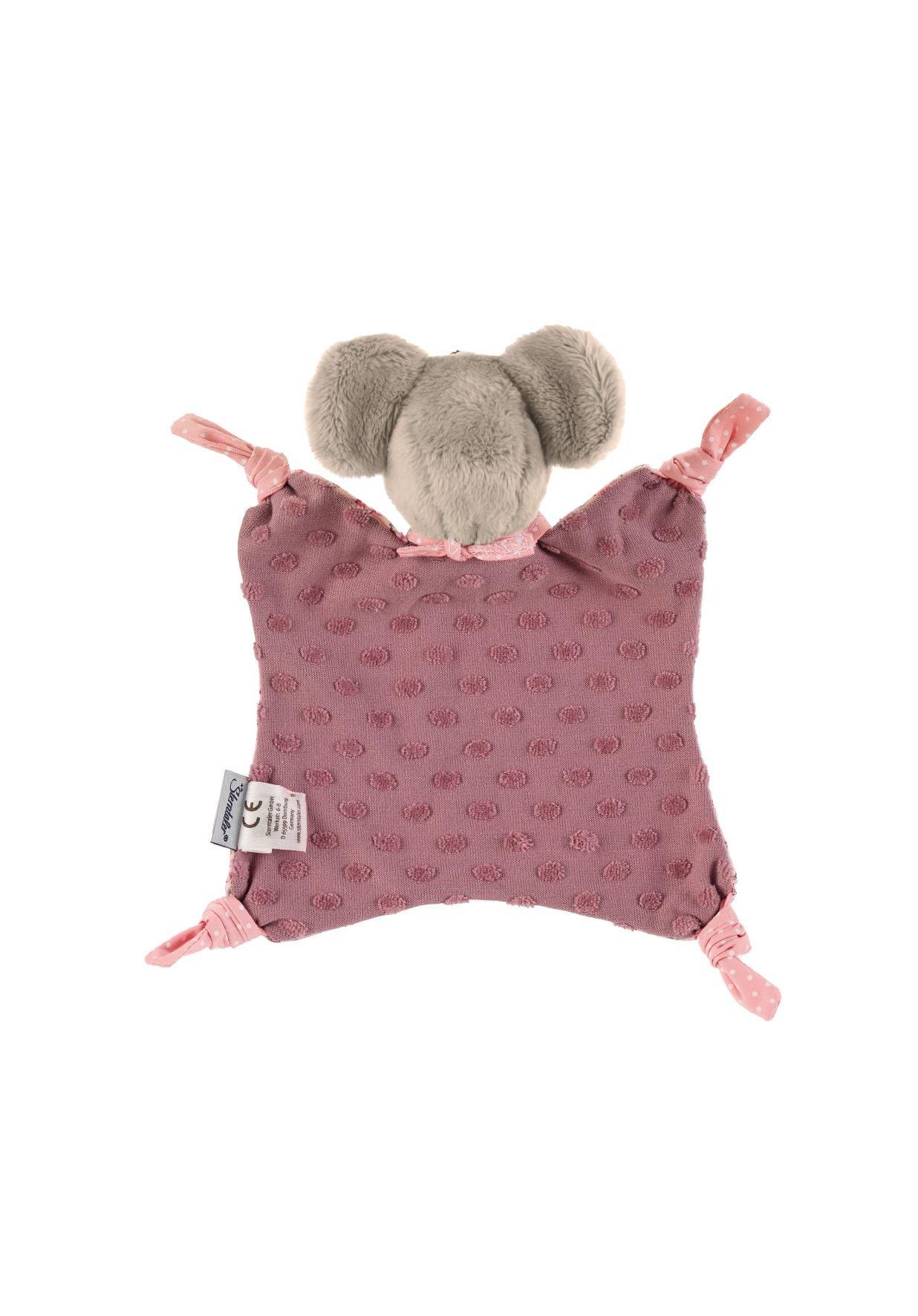 Schmusetuch Maus Mabel in Rosa Millefleurs, 22 cm
