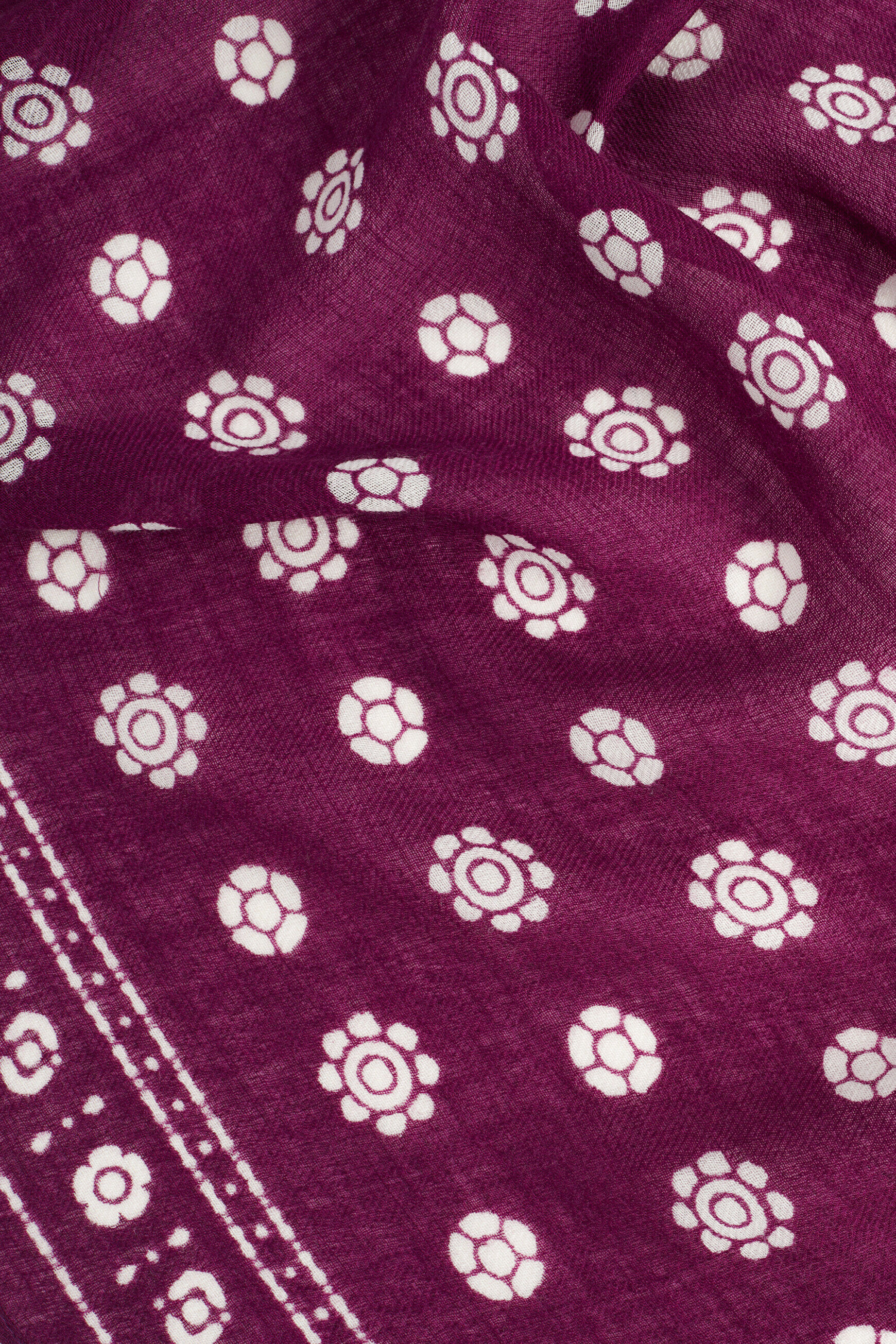 foulard polo 100% laine prune femme
