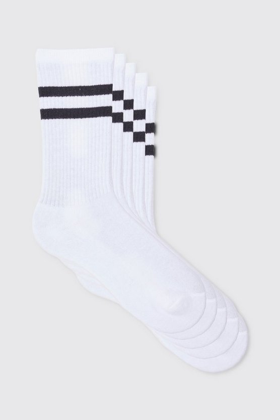 5er-Pack Sport-Socken mit Streifen
