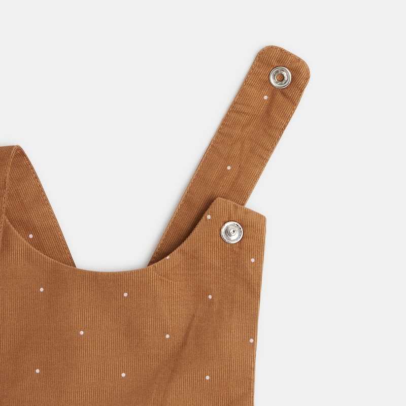 Robe velours à pois marron naissance