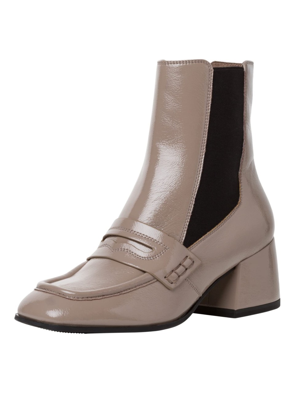 TAMARIS Stiefel beige taupe patent