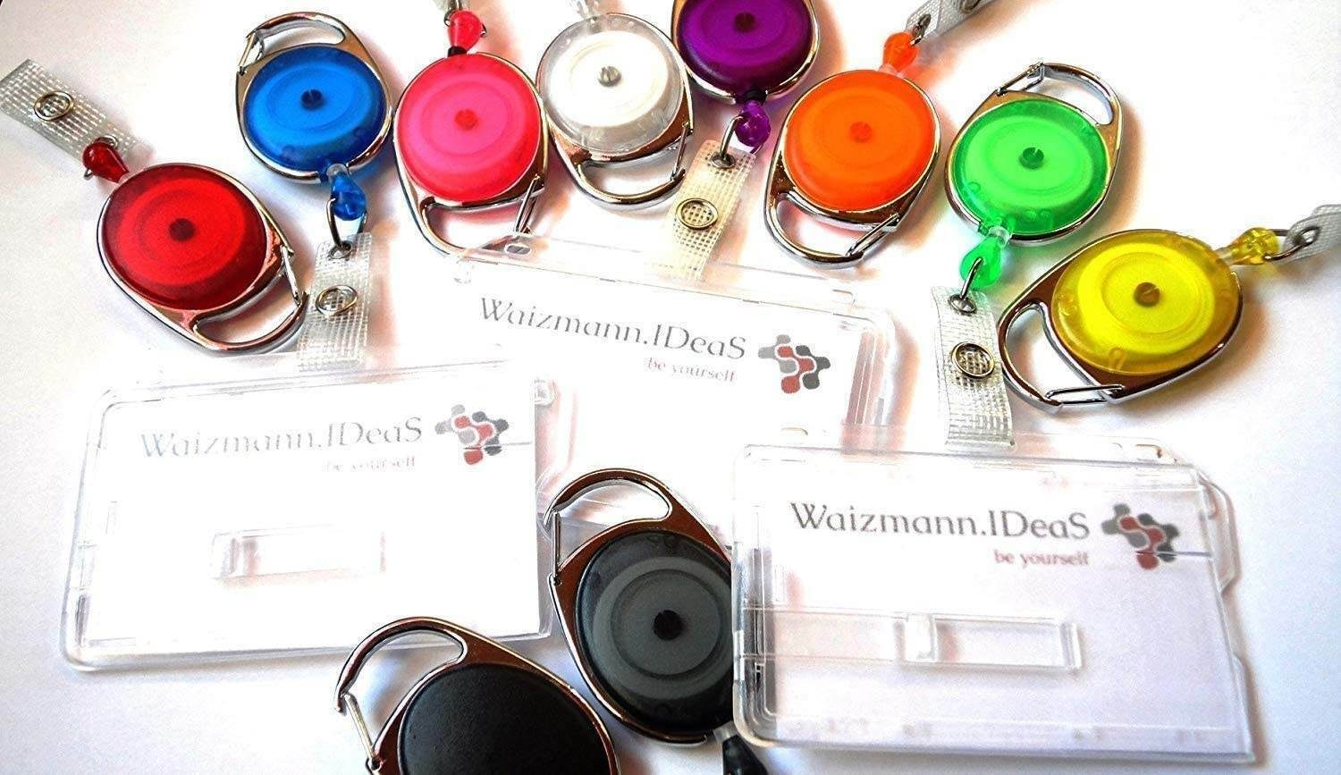 Waizmann.IDeaS Schlüsselanhänger Set Ausweisset - Ausweisjojo Jojo Kartenhülle Kartenhalter für 2 Karten