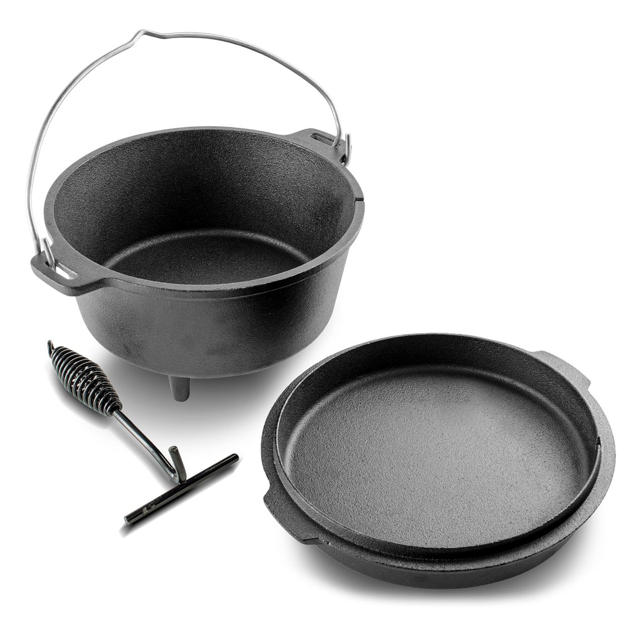 Jim Beam Dutch Oven mit 2-IN-1-Deckel aus Gusseisen