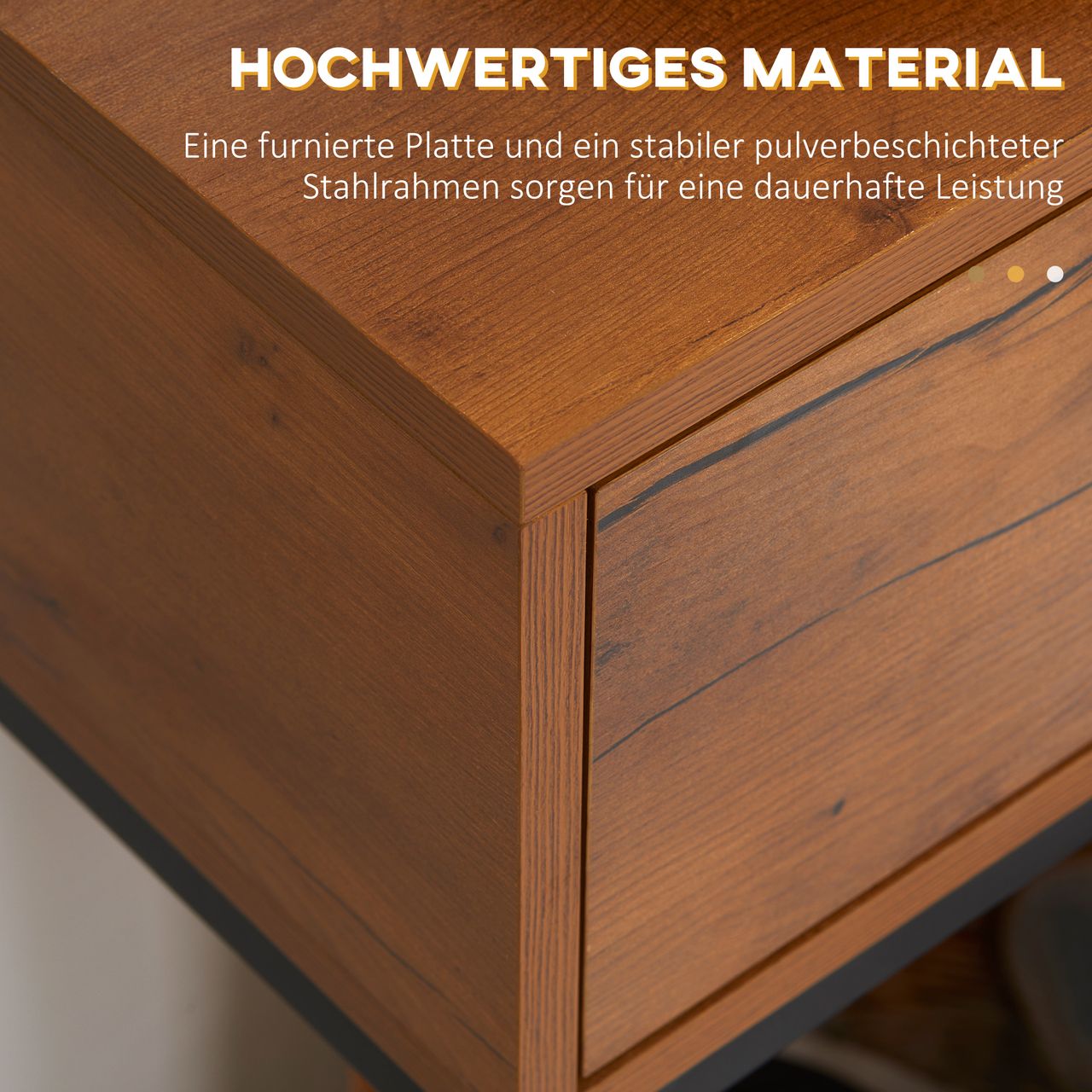 HOMCOM Konsolentisch mit Schrank Sofatisch Flurtisch im Industriedesign für Flur