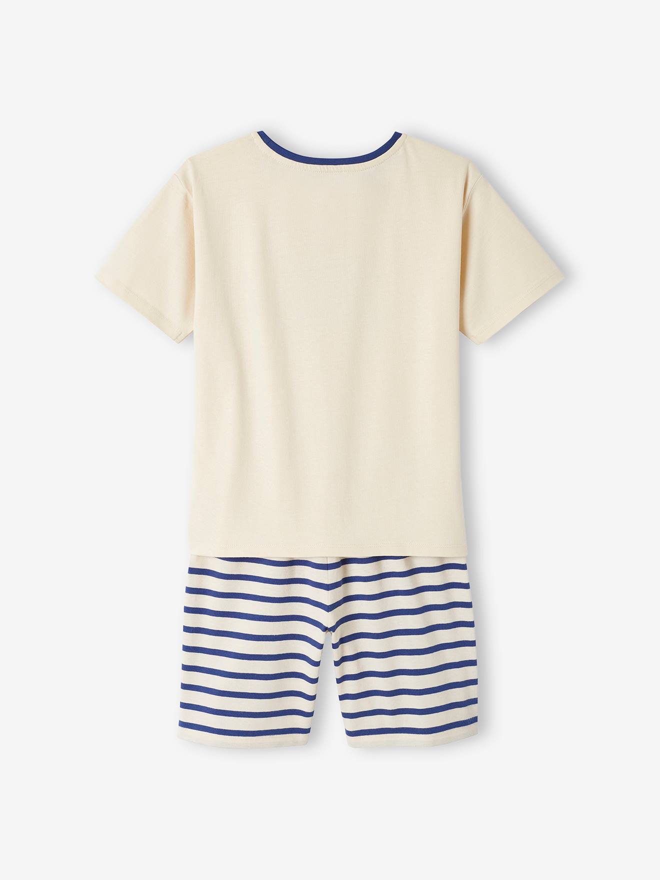 Pyjashort garçon capsule nuit famille marin écru