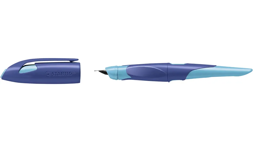 STABILO® Schulfüller EASYbirdy für Rechtshänder inklusive Patrone - Feder A mitternachtsblau/azur