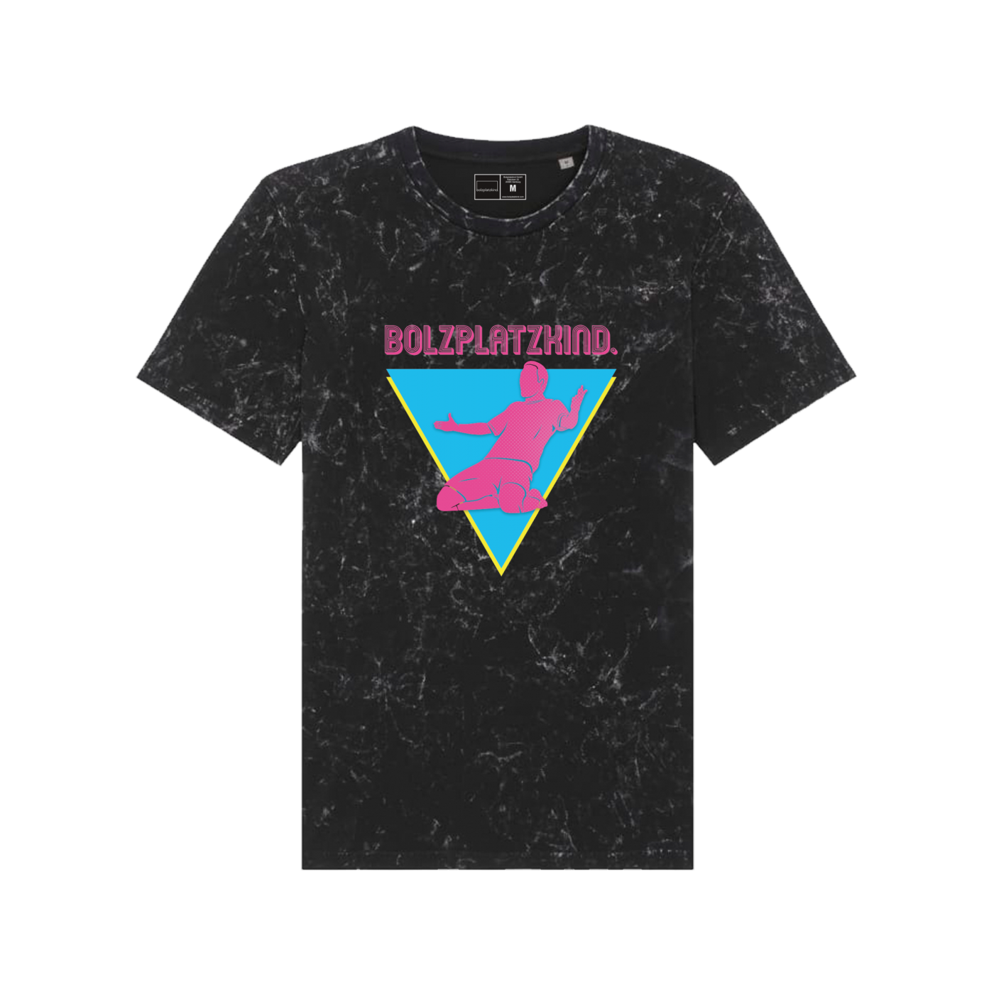 Bolzplatzkind "80er Jahre" Straddle T-Shirt Schwarz