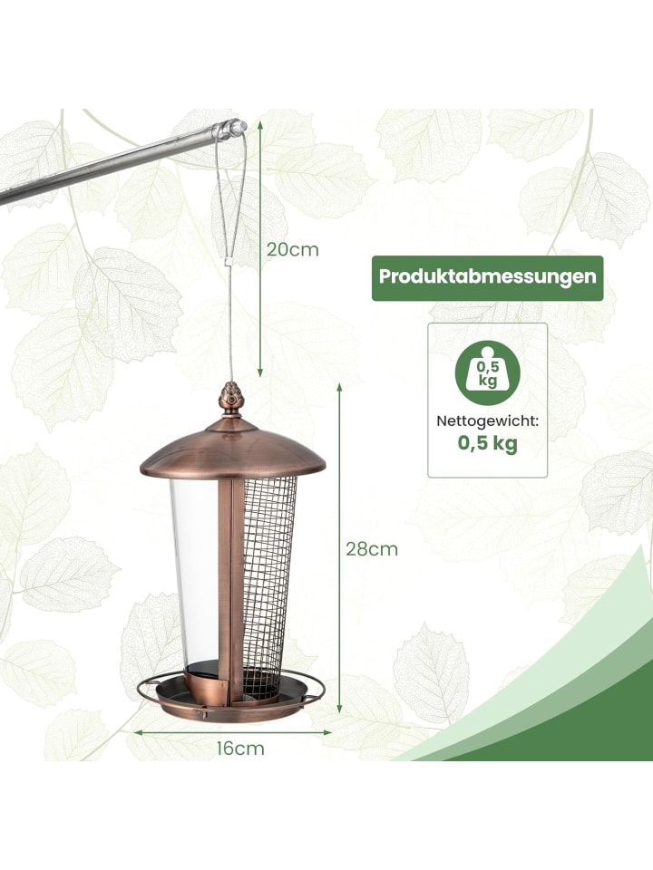 COSTWAY Vogelfutterhaus 2in1 in Bronze günstig kaufen onesize