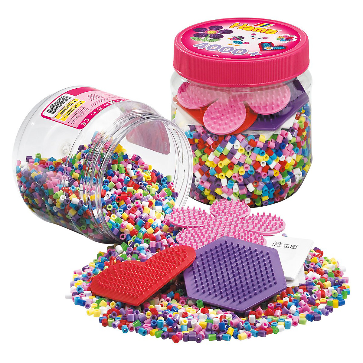 HAMA 2051 Dose pink mit 4.000 midi-Perlen & Zubehör