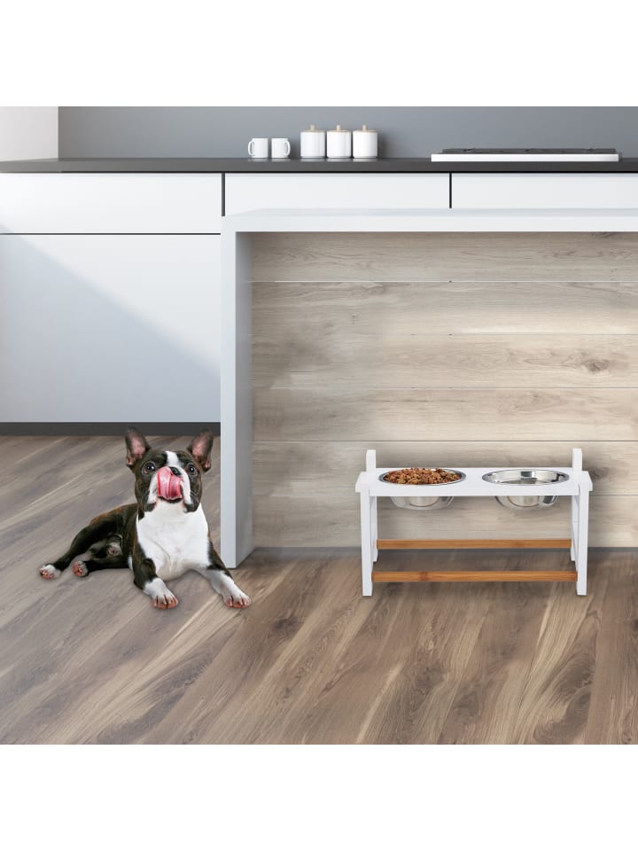 relaxdays Futterstation Hund in Weiß - 500 ml günstig kaufen onesize