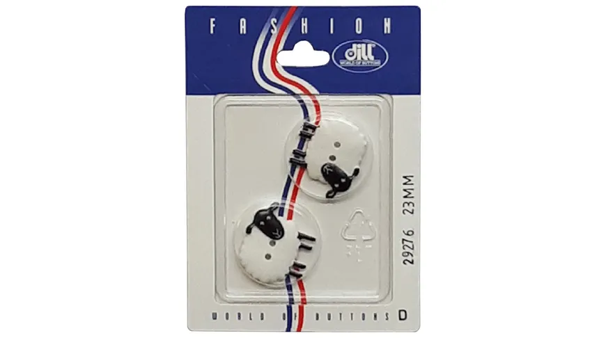 Dill 2-loch-Schafknopf Ø 23mm 2er Pack weiß