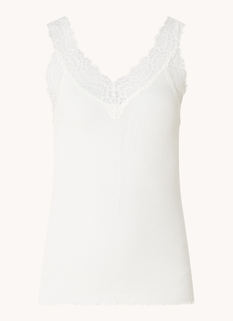 Canotta Rosemunde con pizzo e texture
