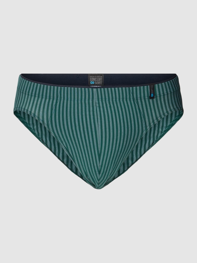 Slip mit Streifenmuster Modell 'Supermini' in grün