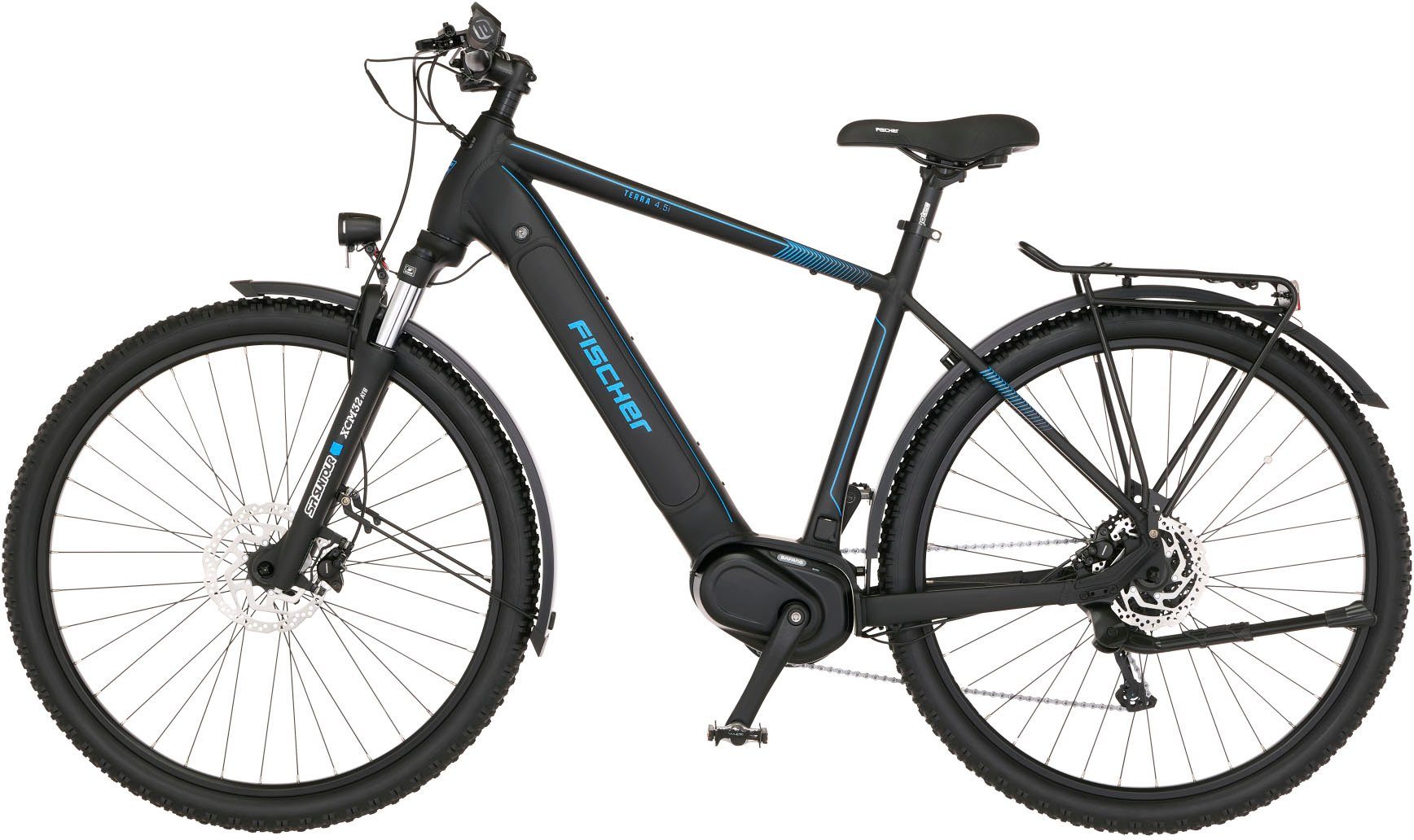 FISCHER Fahrrad E-Bike TERRA 4.5i 522, 10 Gang Shimano Deore Schaltwerk, Kettenschaltung, Mittelmotor, 522 Wh Akku, (mit Schloss)