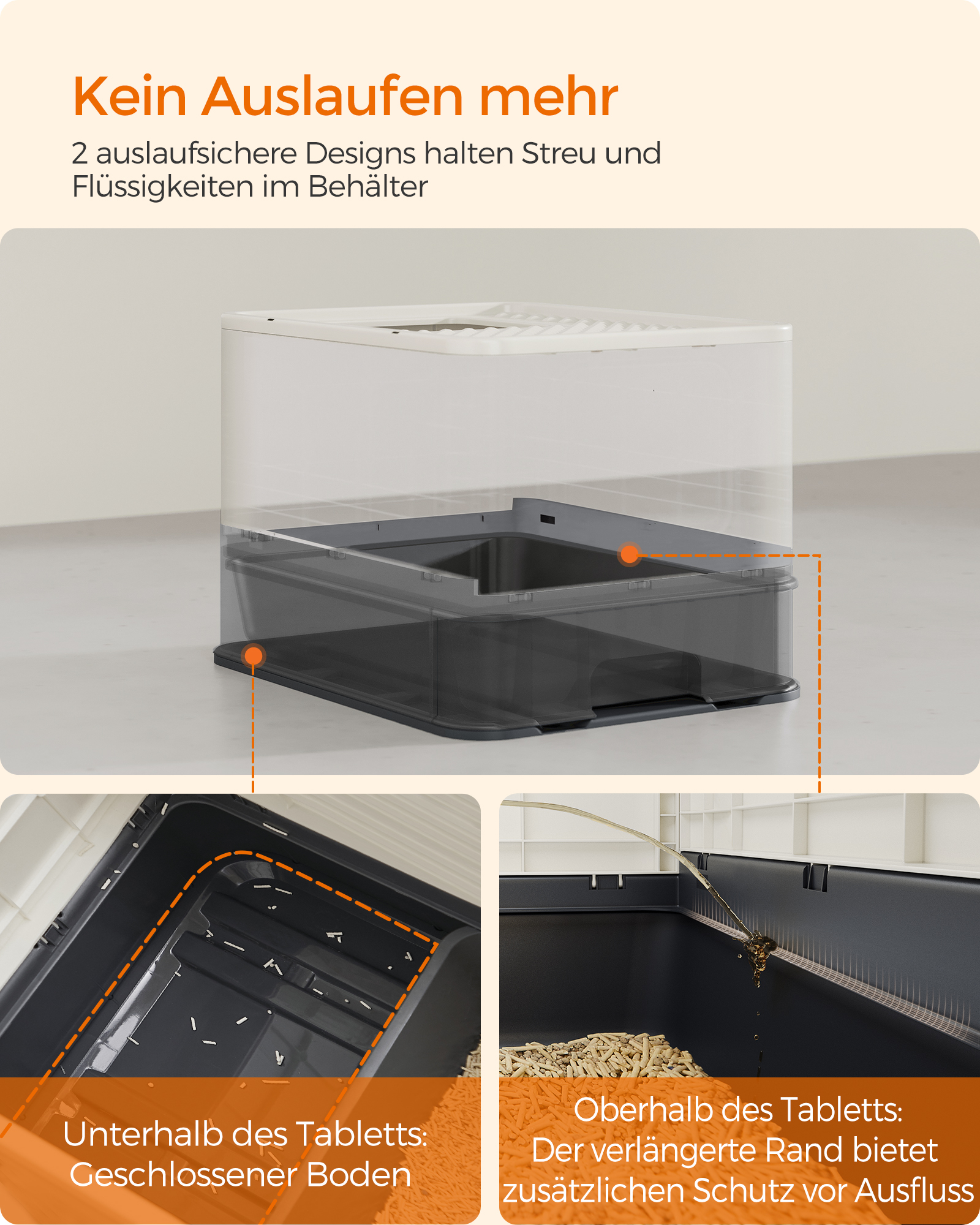 FEANDREA Katzentoiletten FEANDREA Katzentoilette, mit Deckel Schwarz