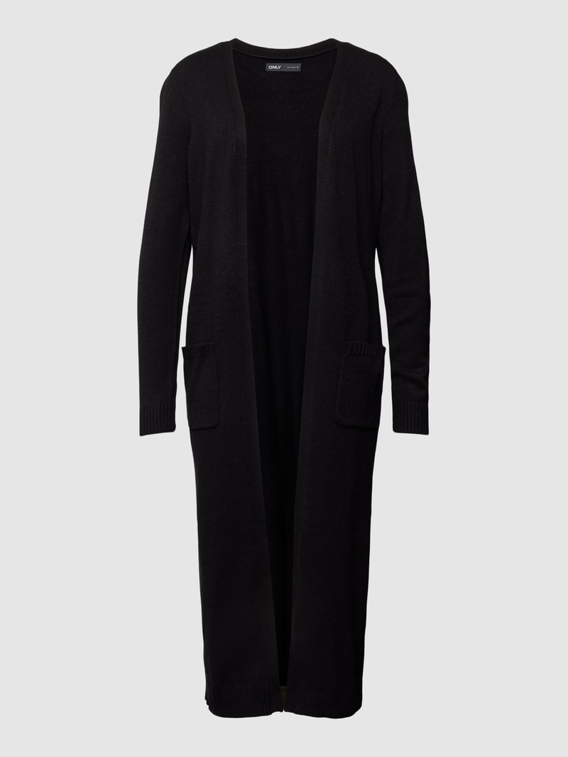 Longcardigan mit Eingrifftaschen Modell 'LESLY' in schwarz