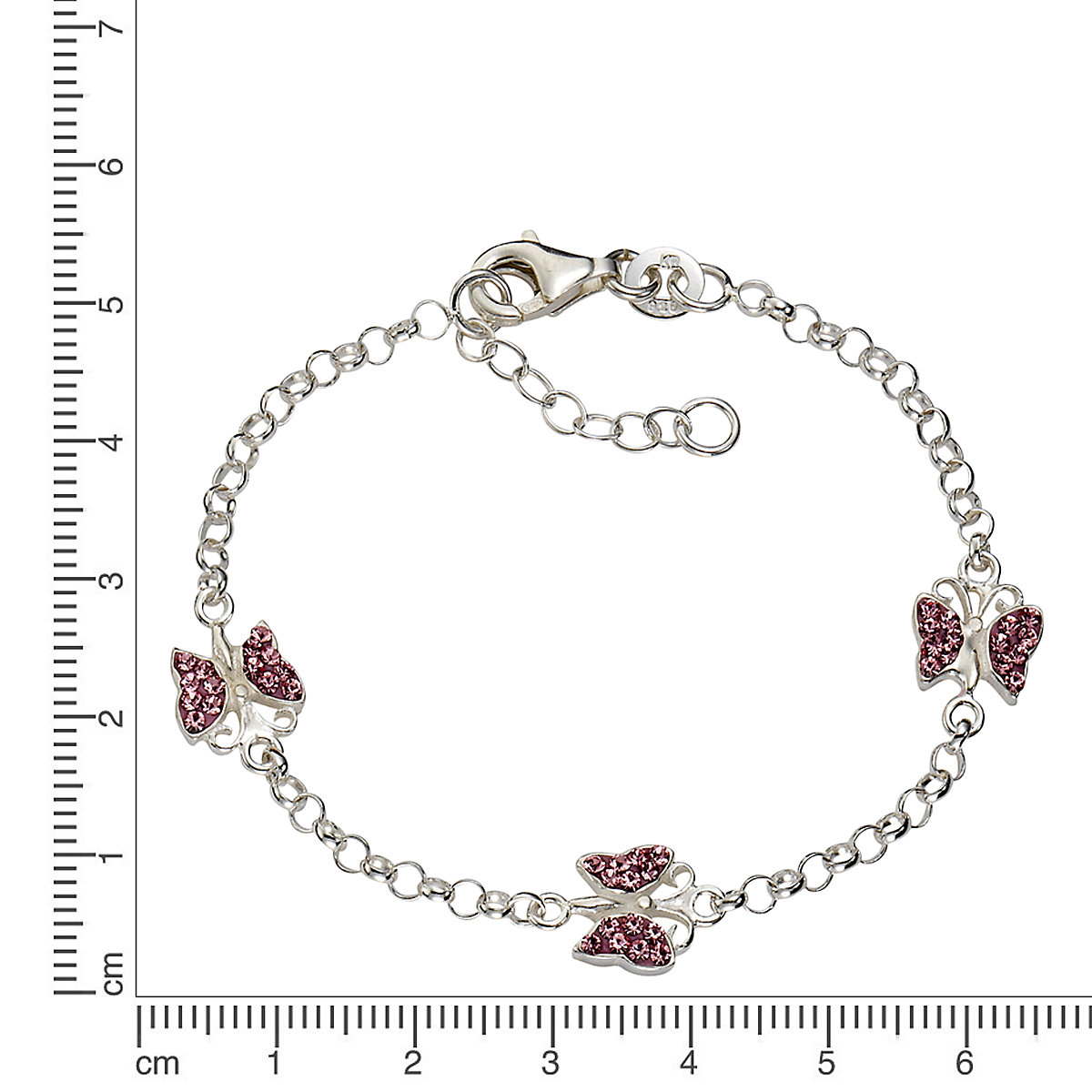 Armband 925 Sterling Silber Kristall pink Kristall Armbänder für Mädchen