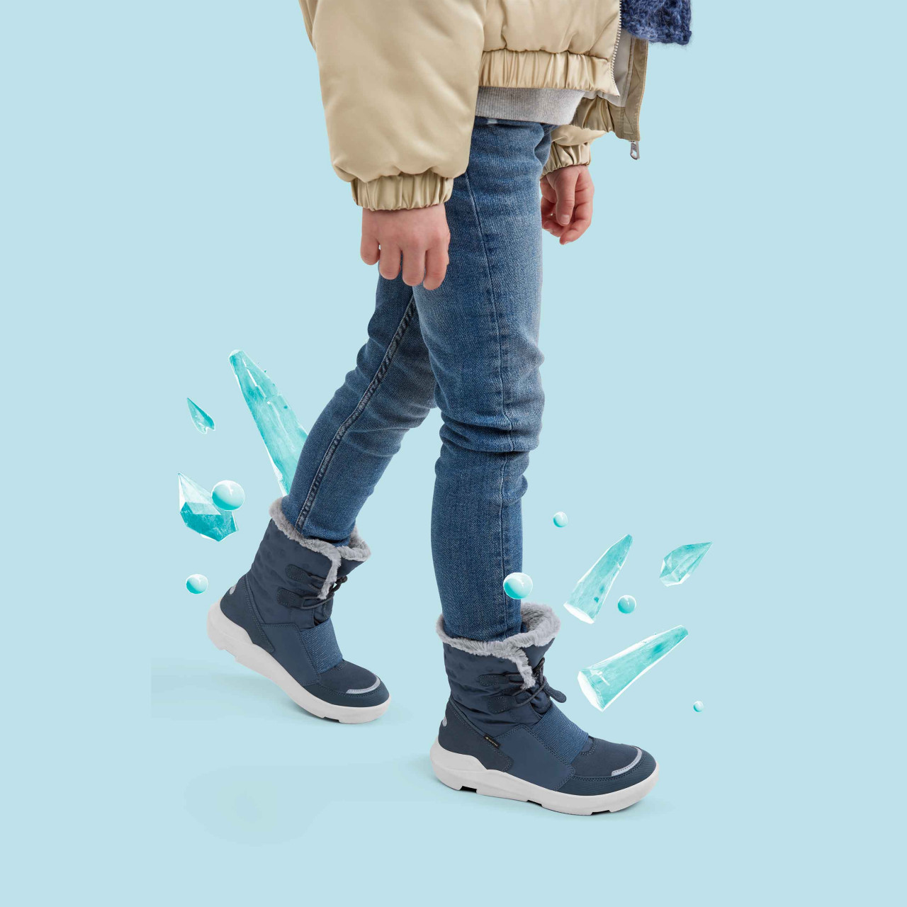 TWILIGHT - Blau Stiefel mit Schnellverschluss