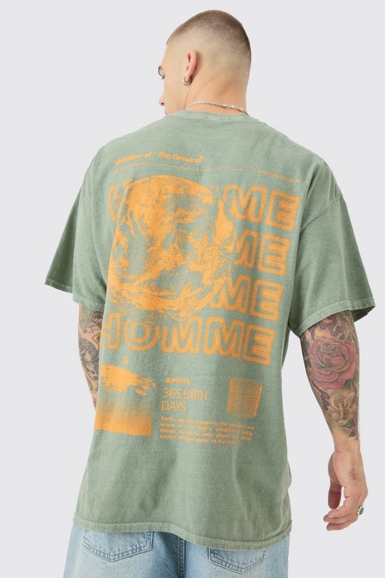 Oversize T-Shirt mit Mond-Print